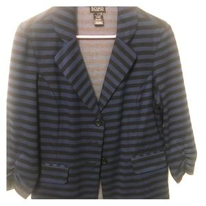 Soho Navy blue & black 3/4 sleeve blazer